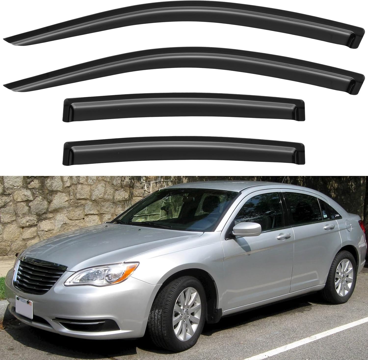 Window Visors Rain Guards for Chevy Tahoe/GMC Yukon 2000-2006, Out-Channel Window Vent Wind Deflectors Visors Shades for 2002-2006 Cadillac Escalade