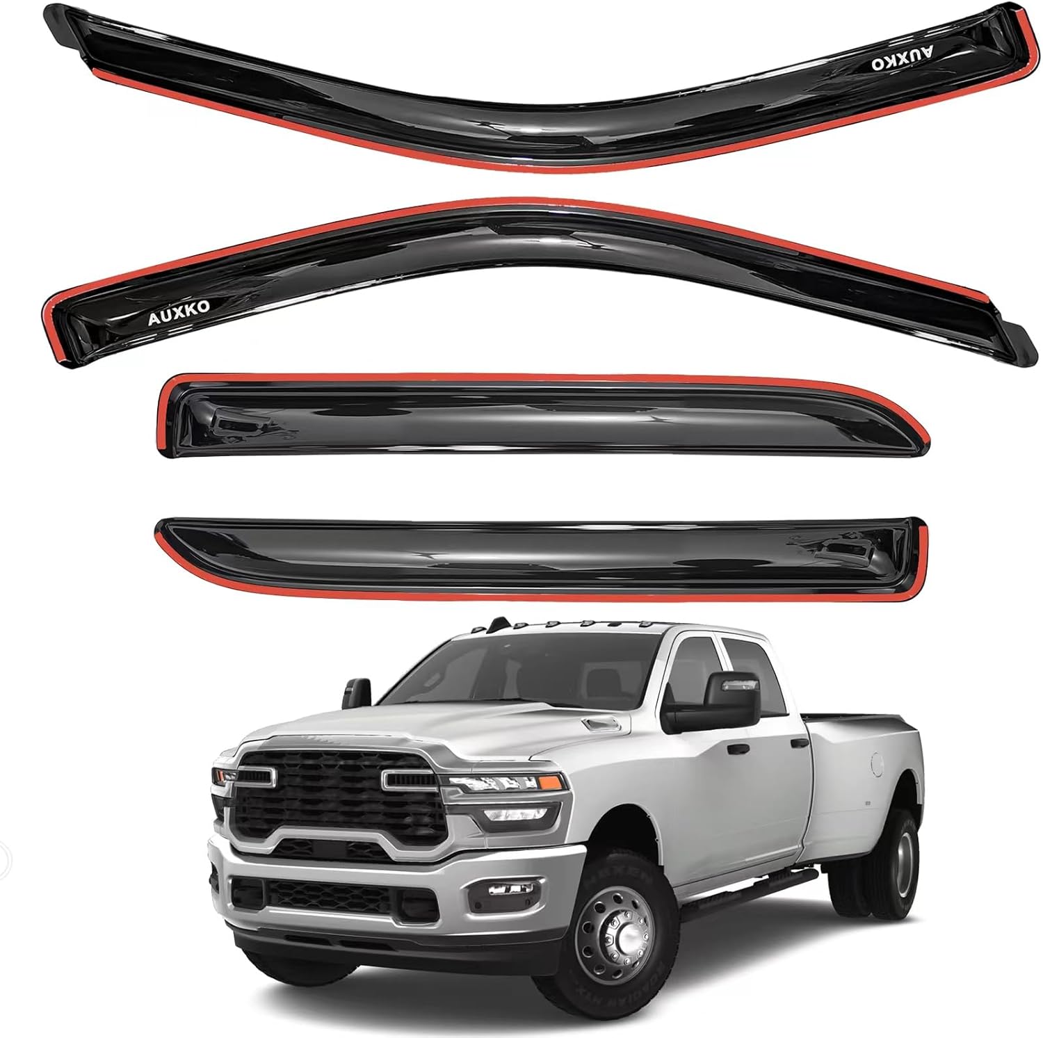 Rain Guards for 2024-2026 Toyota Tacoma Double Cab, Easy-to-Install Rain Guards for Car Window - Out-Channel Vent Visors Accessories for Truck, Side Window Wind Deflectors & Visors