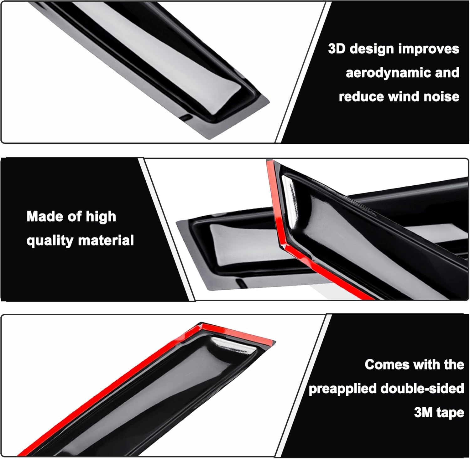 Rain Guards for 2024-2026 Toyota Tacoma Double Cab, Easy-to-Install Rain Guards for Car Window - Out-Channel Vent Visors Accessories for Truck, Side Window Wind Deflectors & Visors