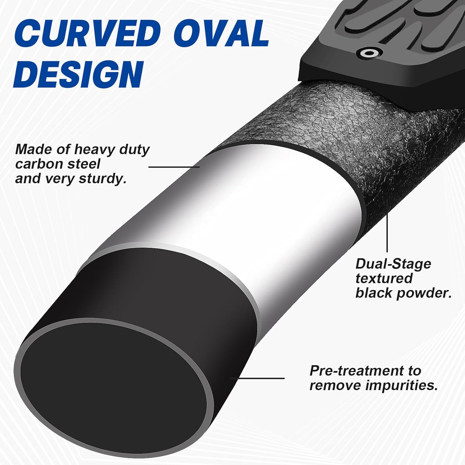 4.3 Inches Running Boards Compatible with 2019-2026 Chevy Silverado/Sierra 1500 Crew Cab & 2020-2026 Chevy Silverado/Sierra 2500HD 3500HD Crew Cab, Chevy Side Steps and Carbon Steel