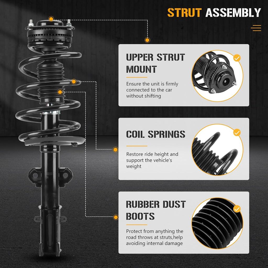 Front Struts Shock Absorber Sway Bar Links Kit Fit for Chrysler Town & Country 2008-2010, for Dodge Grand Caravan 2008-2010, Replace 171128L 171128R K7258 (4Pcs)