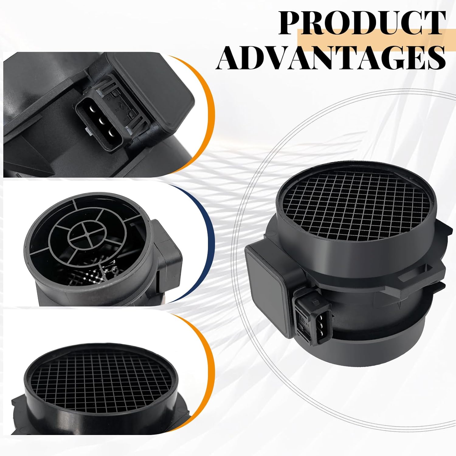 Air Flow Sensor MAF Sensor 28164-37200 [6Cyl 2.5L 2.7L] Compatible with 2001-2005 Hyundai Sonata, 2005-2009 Tucson, 2001-2006 Santa Fe, 2003-2008 Tiburon & 2001-2006 Kia Optima