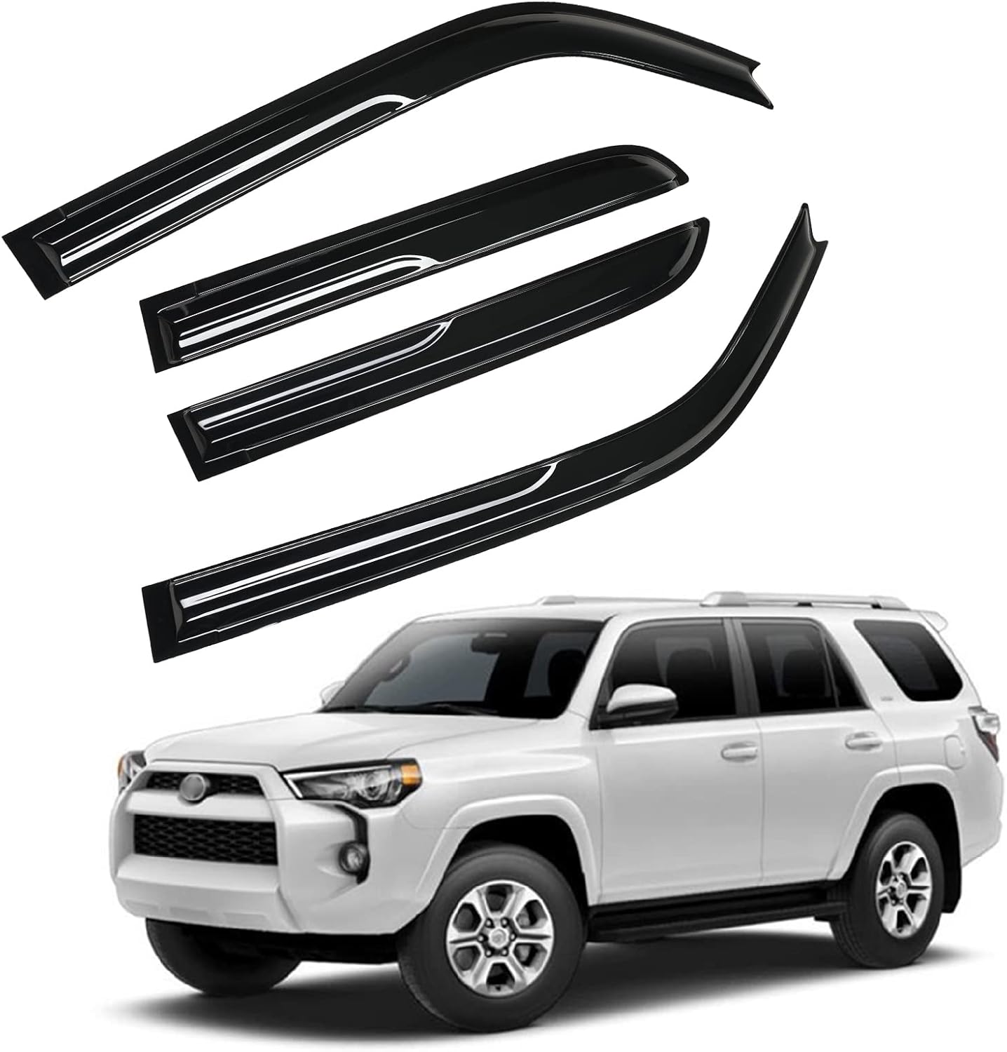 Tape-On Rain Guards Window Visor Fit for 2016-2021 Honda Civic Window Vent Deflector Visors 4 Pcs-94682