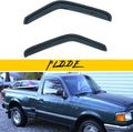 2 pcs in Channel Window Visors Compatible with 1993-2011 Ford Ranger 1994-2010 Mazda B2300/B2500/B3000/B4000 Regular & Extended Cab Front Doors Window Sun/Rain Guard 2-Door Dark Smoke