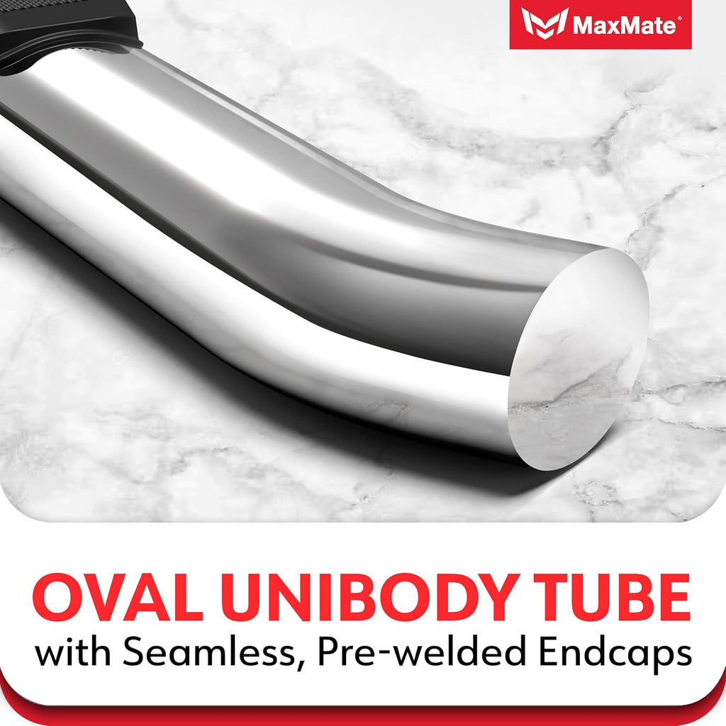 3.5" Oval Nerf Bar Side Steps Compatible with 2015-2026 Ford F-150; 2022-2026 F-150 Lightning; 2017-2026 F-250 F-350 SD | Supercrew Cab | SS2F35057MX | Side Rails Running Boards