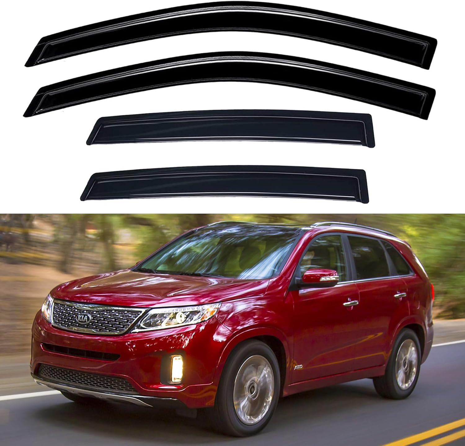 Window Visors Rain Guards for Chevy Tahoe/GMC Yukon 2000-2006, Out-Channel Window Vent Wind Deflectors Visors Shades for 2002-2006 Cadillac Escalade