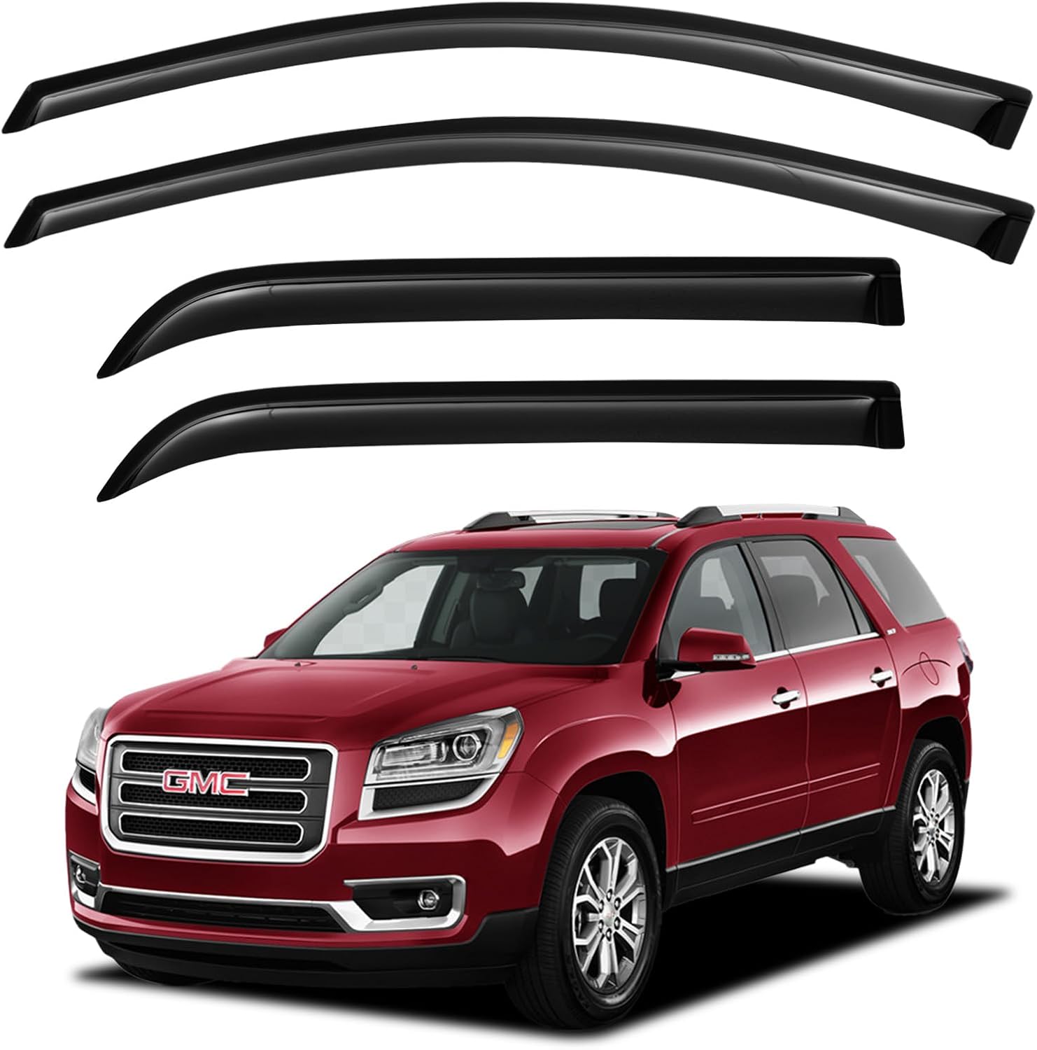Window Visors Rain Guards for Chevy Tahoe/GMC Yukon 2000-2006, Out-Channel Window Vent Wind Deflectors Visors Shades for 2002-2006 Cadillac Escalade