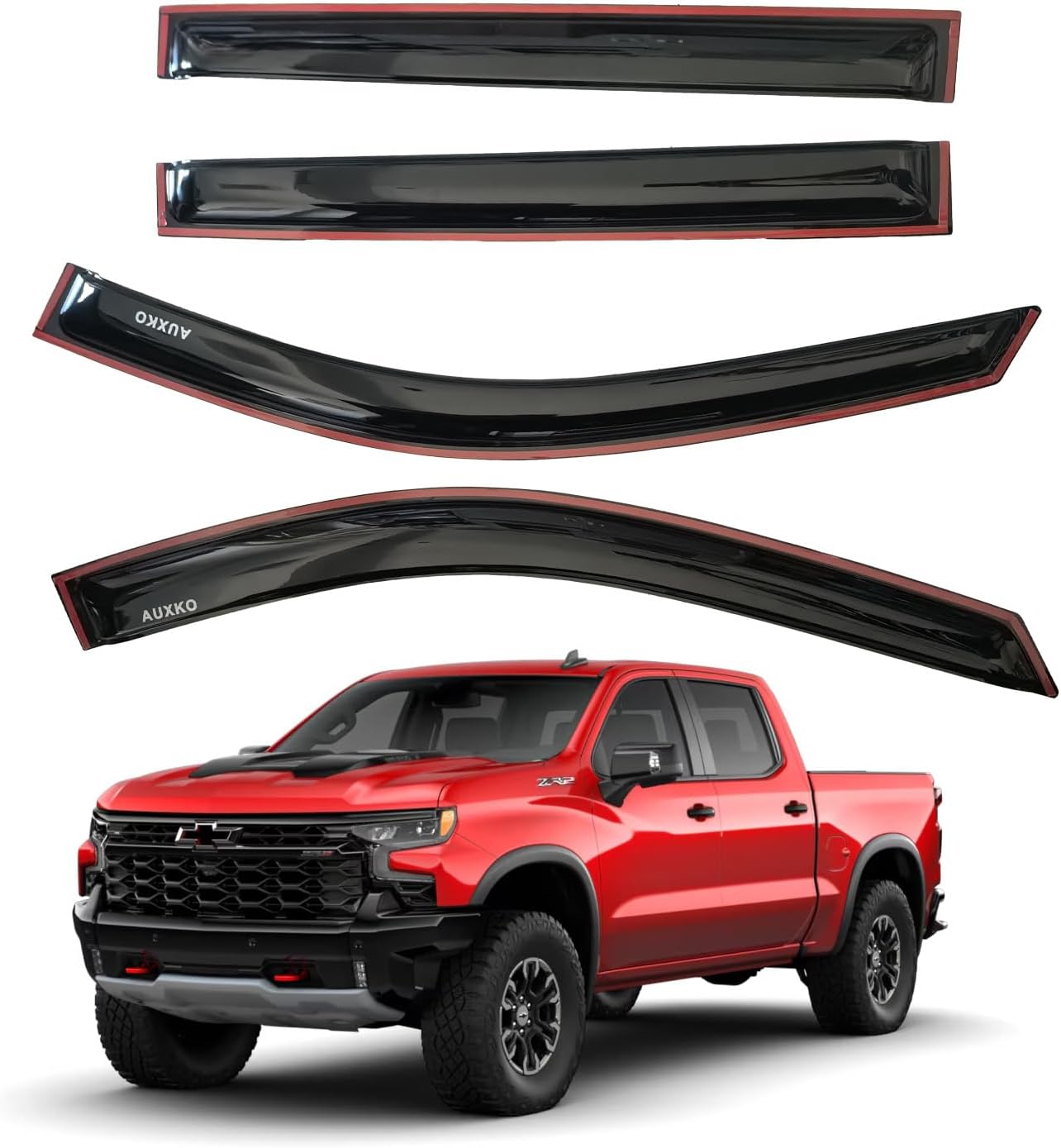 Rain Guards for 2024-2026 Toyota Tacoma Double Cab, Easy-to-Install Rain Guards for Car Window - Out-Channel Vent Visors Accessories for Truck, Side Window Wind Deflectors & Visors
