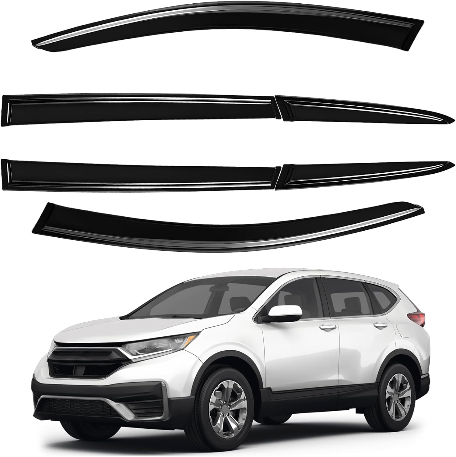 Rain Guards for 2024-2026 Toyota Tacoma Double Cab, Easy-to-Install Rain Guards for Car Window - Out-Channel Vent Visors Accessories for Truck, Side Window Wind Deflectors & Visors