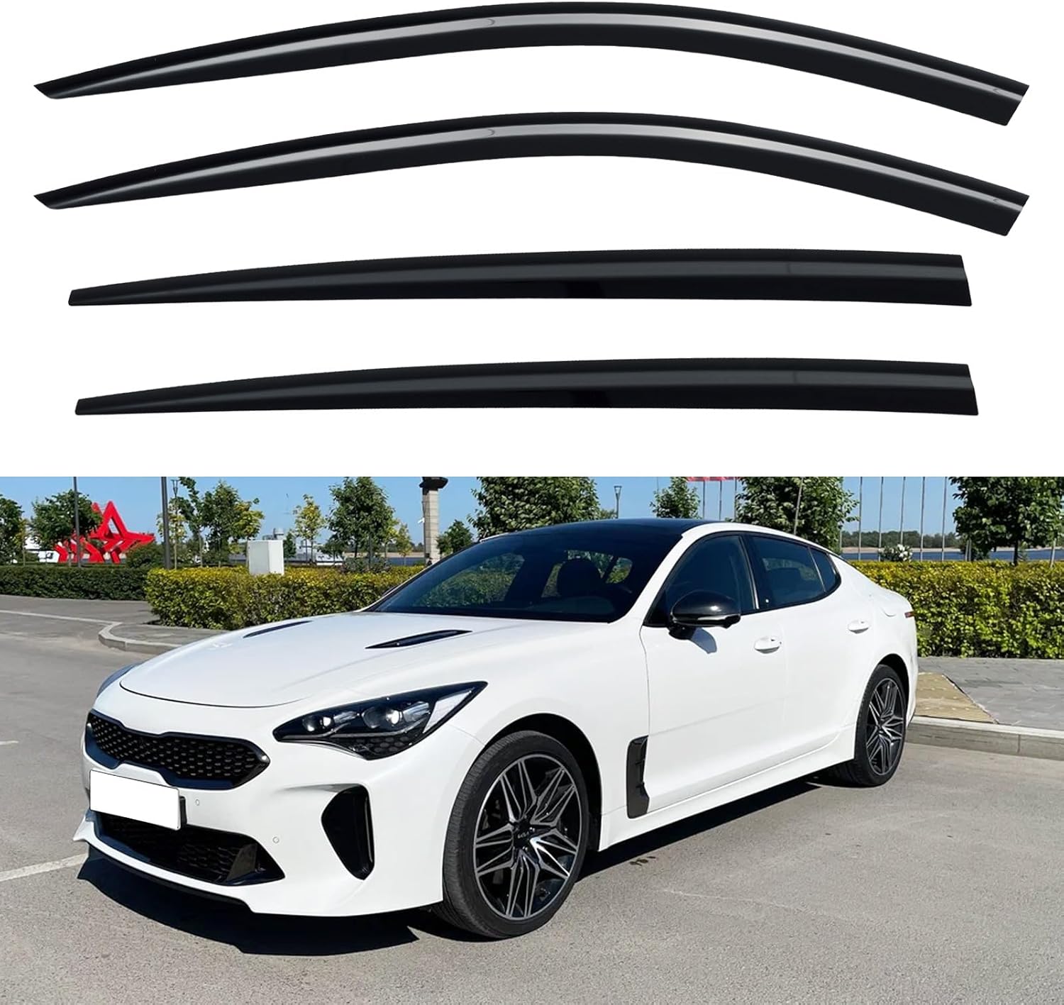 Window Visors Rain Guards for Chevy Tahoe/GMC Yukon 2000-2006, Out-Channel Window Vent Wind Deflectors Visors Shades for 2002-2006 Cadillac Escalade