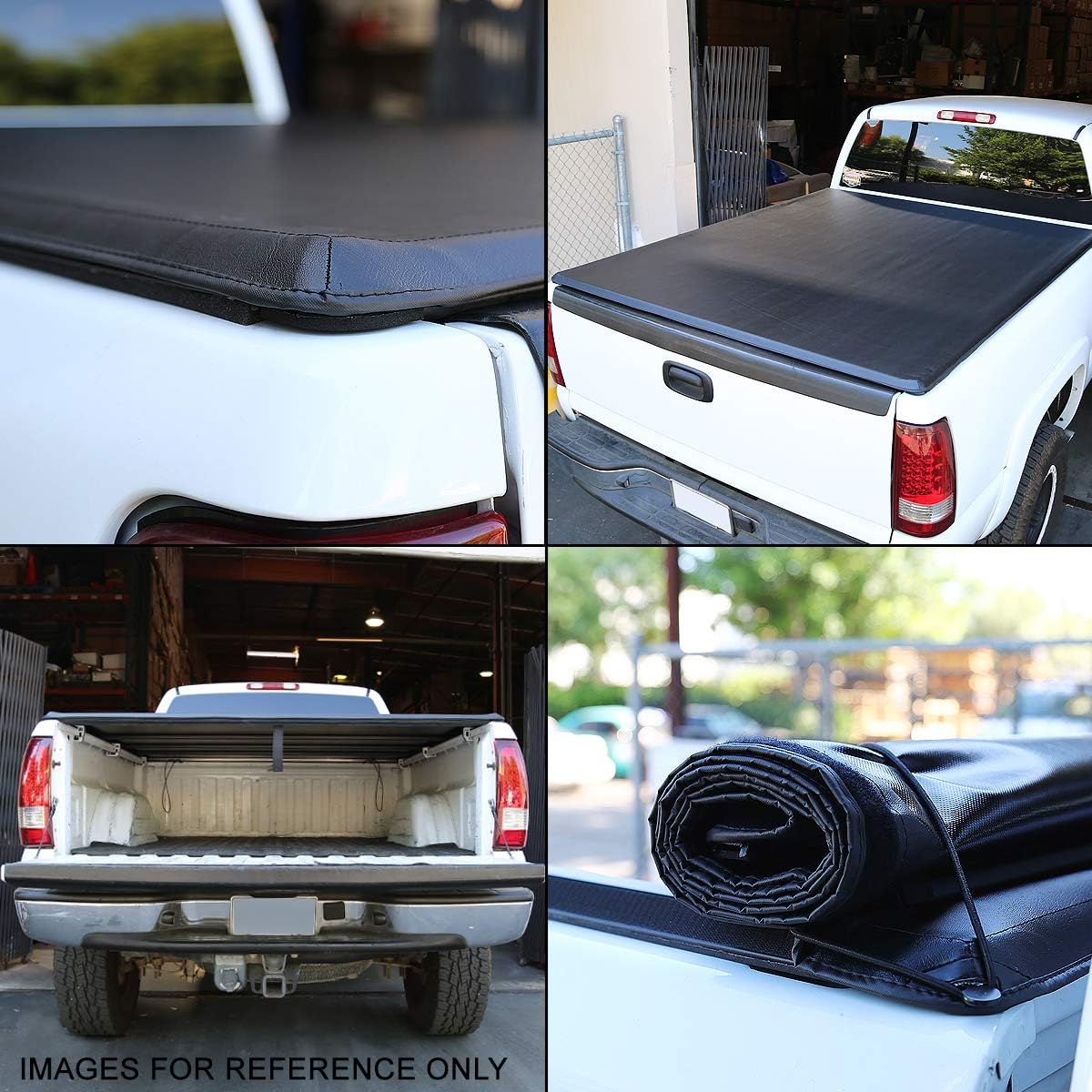 Truck Bed Soft Roll-Up Tonneau Cover Compatible with 19-25 Silverado Sierra 1500 5.75Ft Fleetside/Styleside Bed