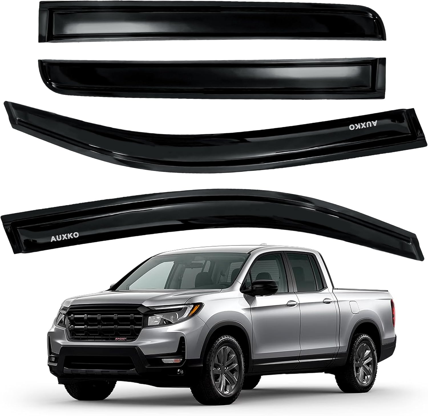 Rain Guards for 2024-2026 Toyota Tacoma Double Cab, Easy-to-Install Rain Guards for Car Window - Out-Channel Vent Visors Accessories for Truck, Side Window Wind Deflectors & Visors