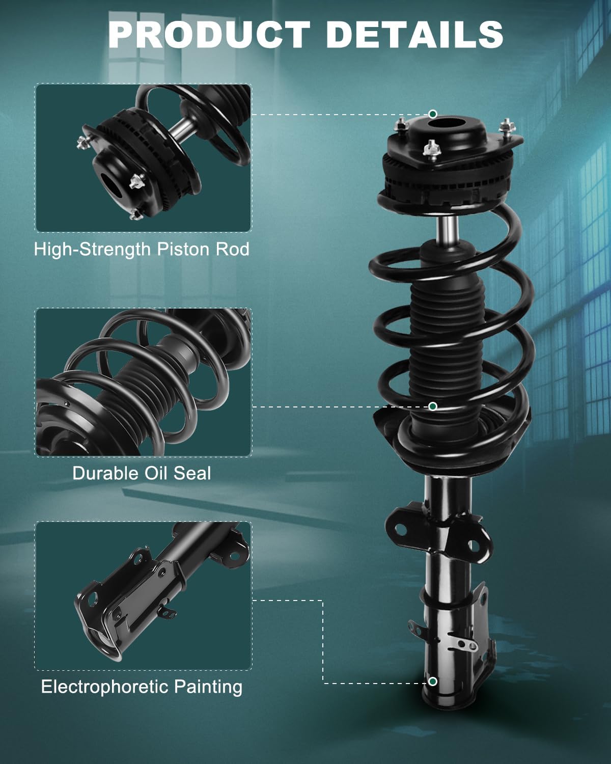 Front Pair Complete Struts Spring Assembly Shock Absorber Compatible with 2008 2009 2010 2011 2012 2013 2014 2015 for Chrysler Town Country, 08 09 10 11 12 13 14 15 for Dodge Grand Caravan