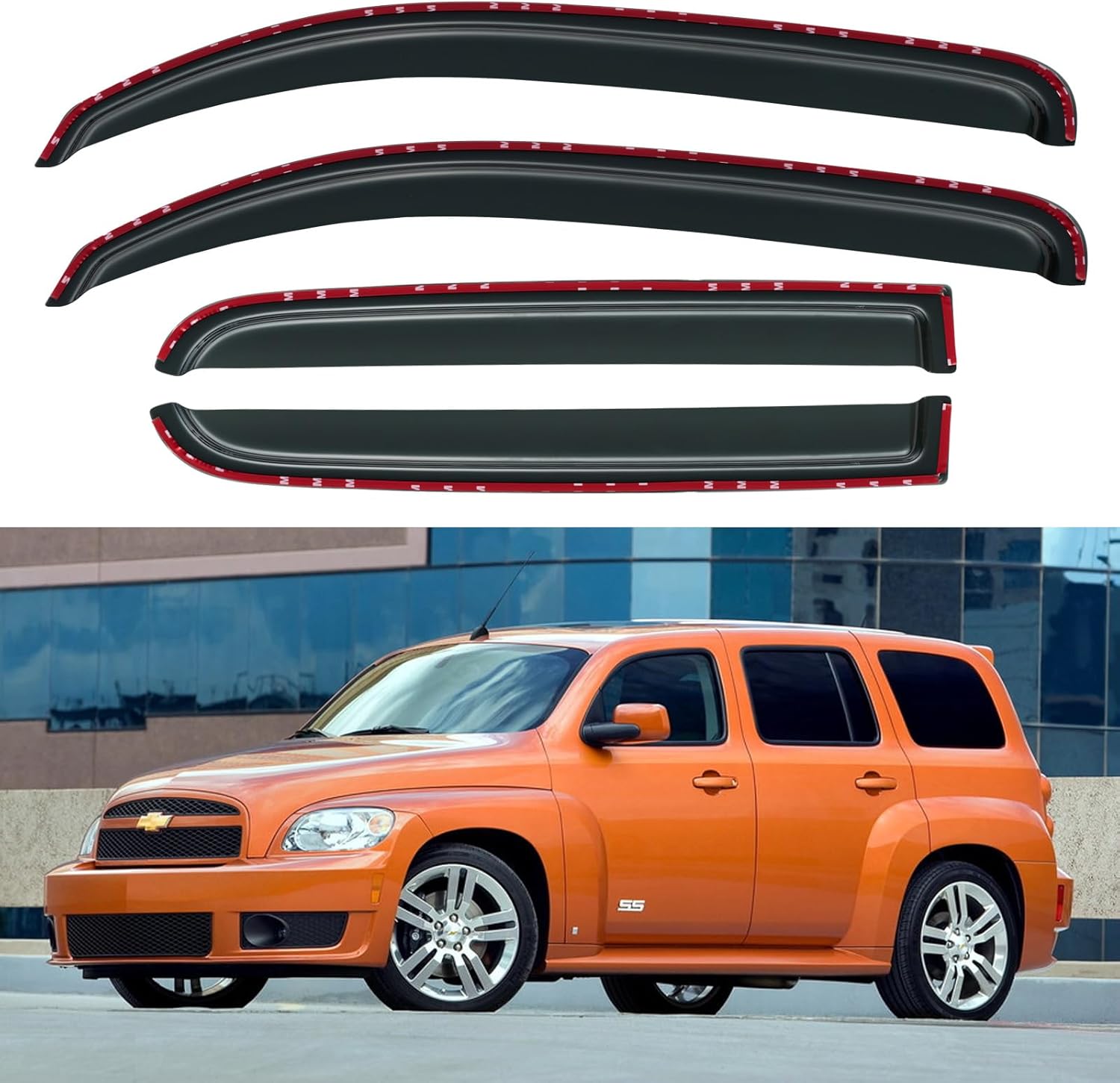 Window Visors Rain Guards for Chevy Tahoe/GMC Yukon 2000-2006, Out-Channel Window Vent Wind Deflectors Visors Shades for 2002-2006 Cadillac Escalade