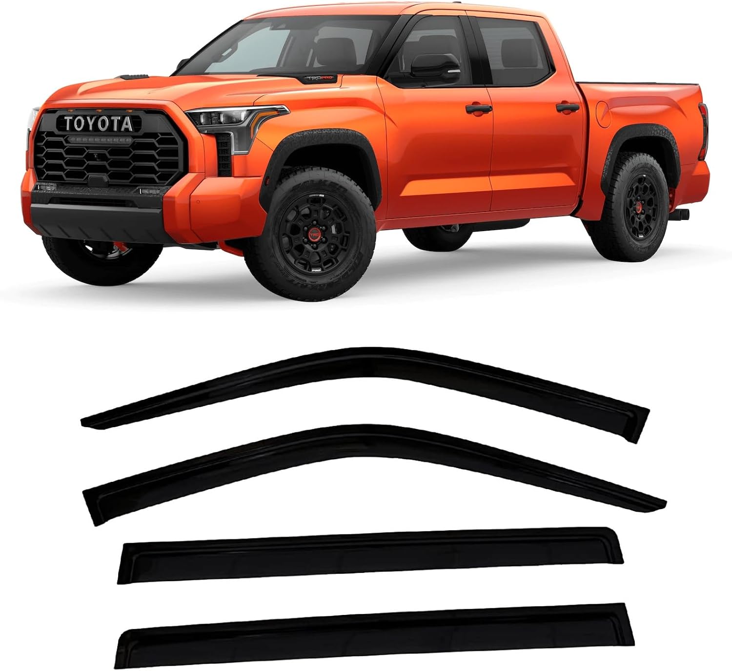 2019-2026 Tape-On Side Window Visor Deflectors for Toyota Corolla Sedan L LE SE XLE XSE FX Hybrid Dark Tinted Rain Guards 2020 2021 2022 2023 2024 2025