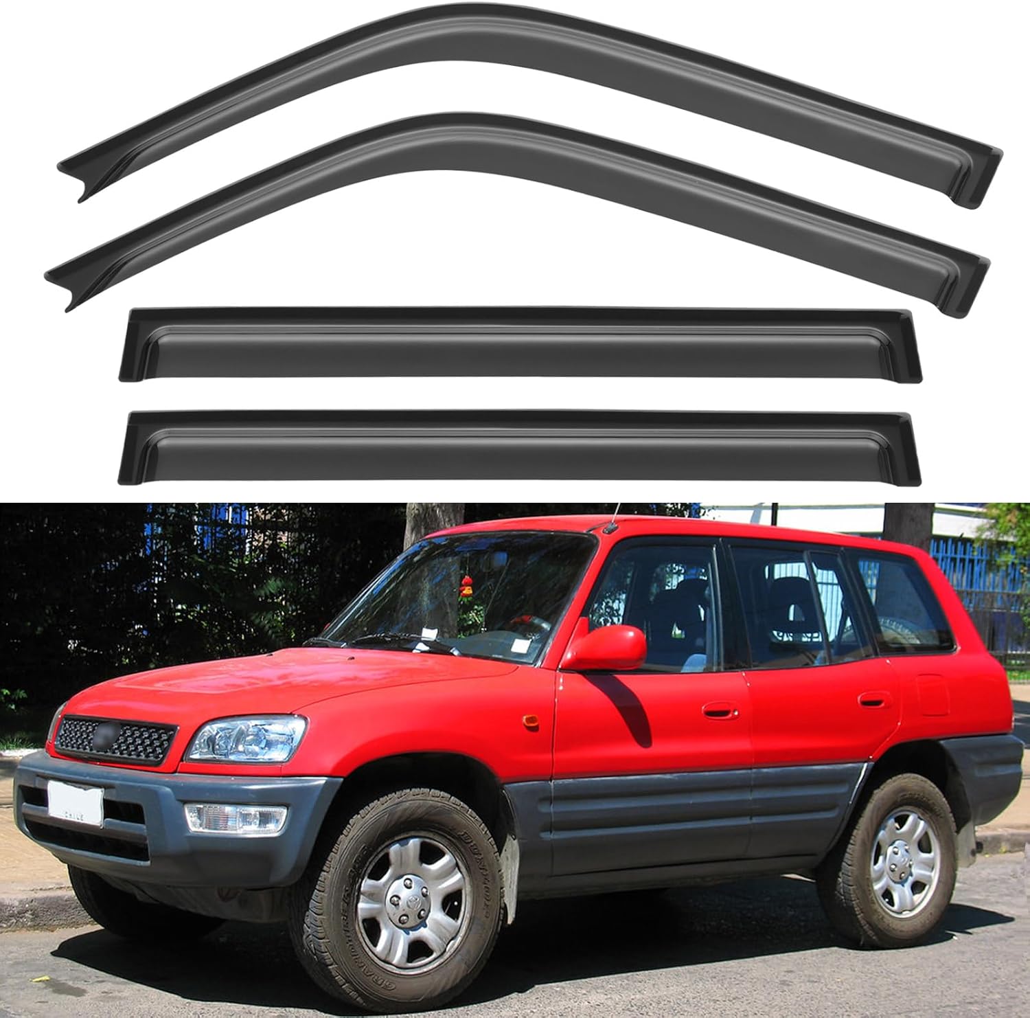 Window Visors Rain Guards for Chevy Tahoe/GMC Yukon 2000-2006, Out-Channel Window Vent Wind Deflectors Visors Shades for 2002-2006 Cadillac Escalade