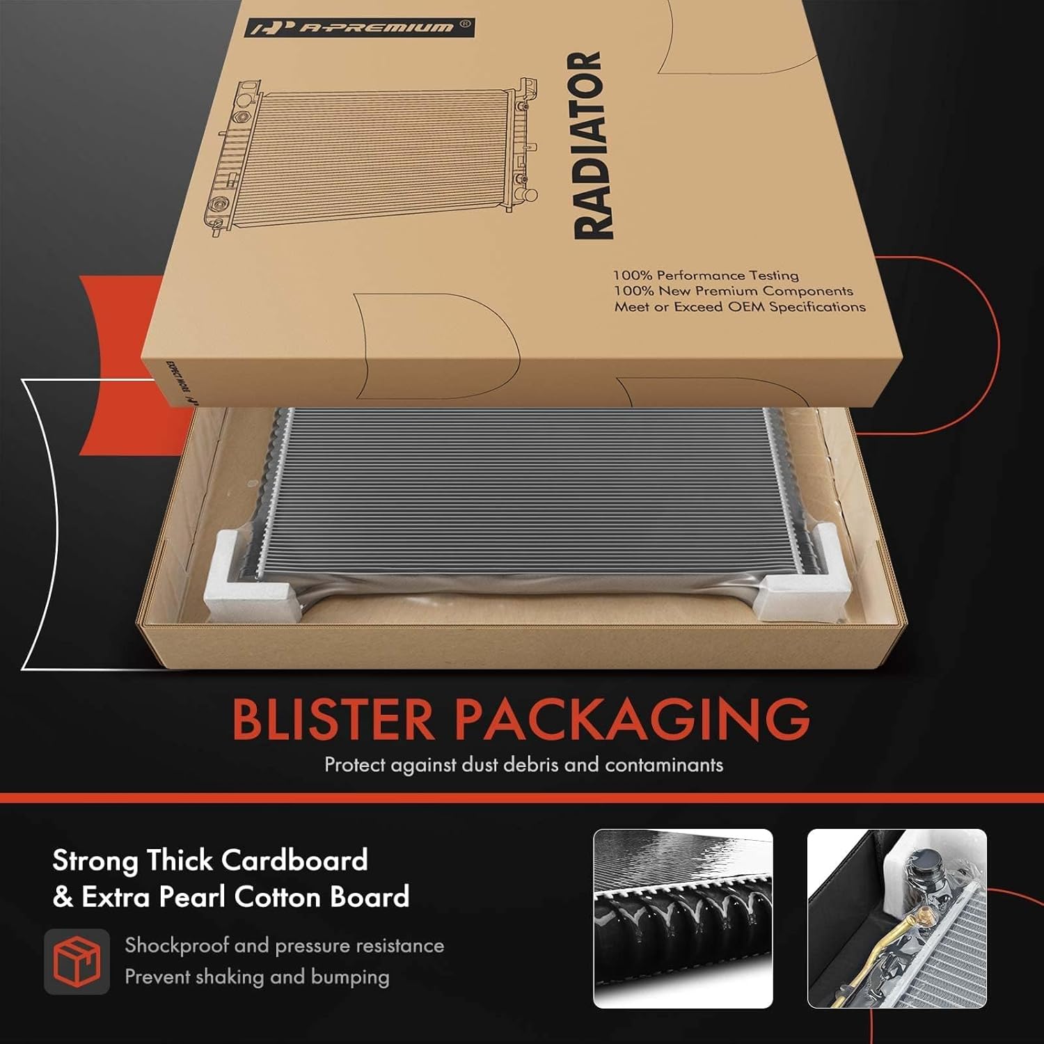 34" Engine Coolant Radiator Compatible with Chevy Silverado, Suburban, Tahoe & GMC Sierra, Yukon & Cadillac Escalade, Automatic Transmission, Without Engine Oil Cooler, w/ 2 Oil Cooler Holes