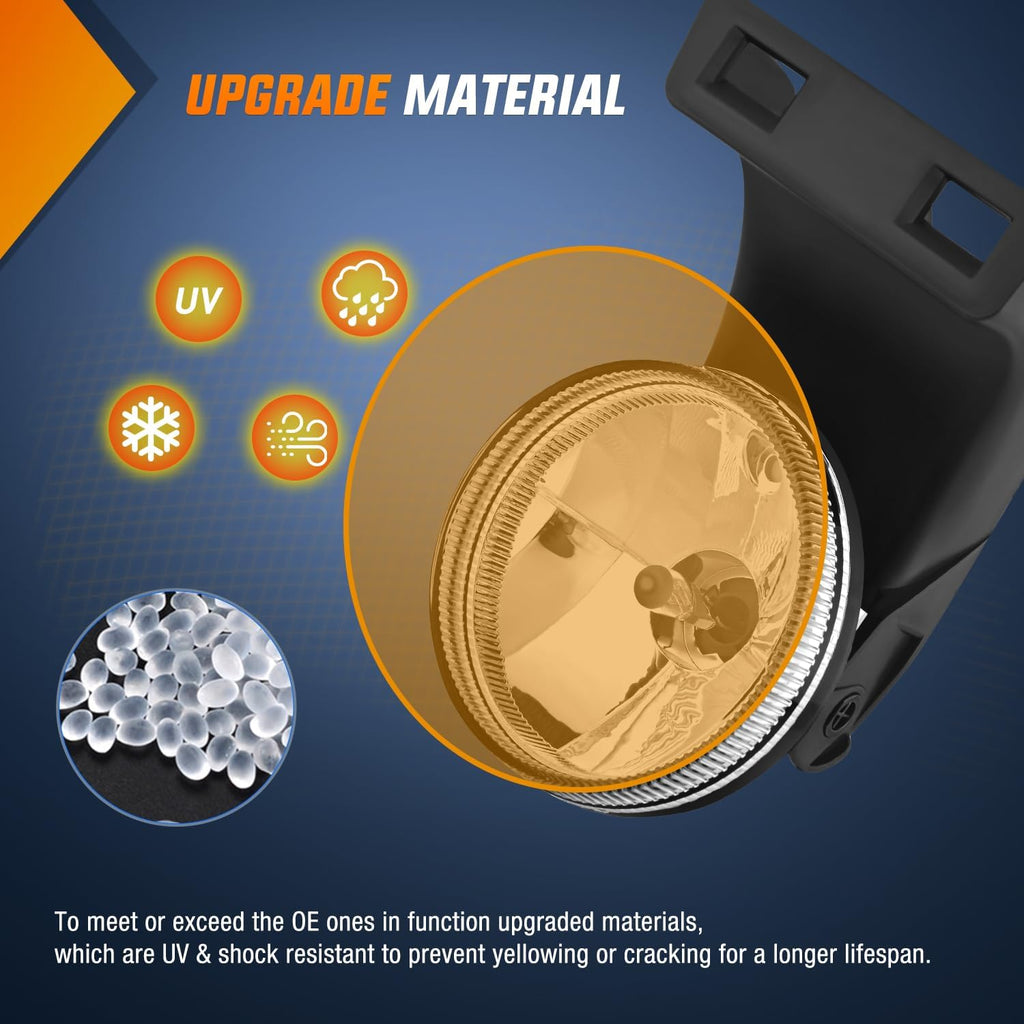 Fog Lights Assembly Compatible with 1994 1995 1996 1997 1998 1999 2000 2001 Dodge Ram 1500 2500 3500 2002 RAM 2500 3500 Pick Up Truck Clear w/881 12V Halogen Bulbs