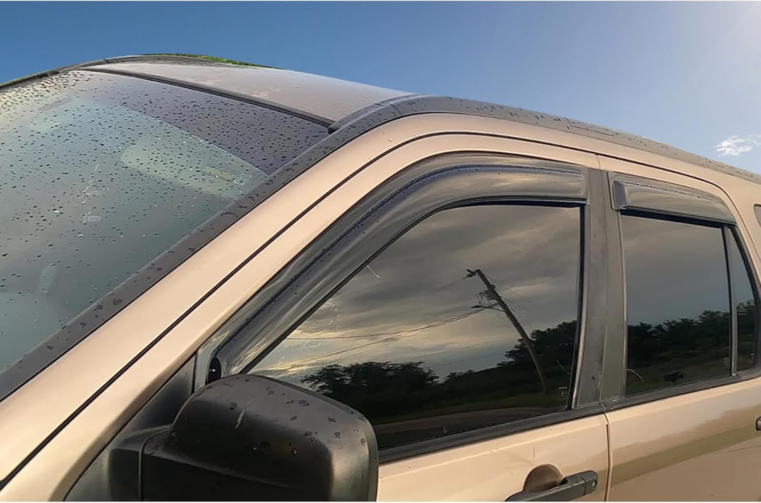 Window Visor Compatible with 2002-2006 Honda CRV SUV, Slim Style Acrylic Smoke Tinted Sun Rain Shade Guard Wind Vent Air Deflector by IKON MOTORSPORTS, 2003 2004 2005