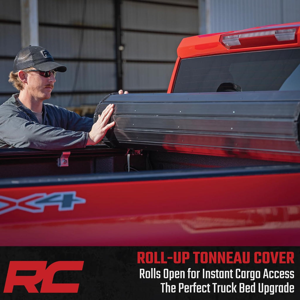 Roll-Up Tonneau Cover for Chevy Silverado & GMC Sierra 1500 (2019-2026) - Aluminum Truck Bed Cover, Fits 5'10 Bed (69.9")