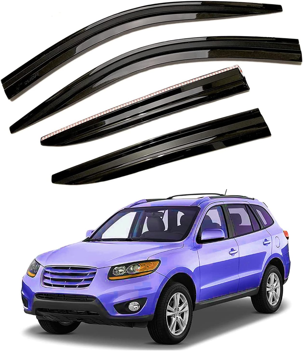 Tape-On Window Visors 4-Piece for 07-14 Chevy Tahoe/GMC Yukon Sun Rain Guard Shield Shade Smoke 94514