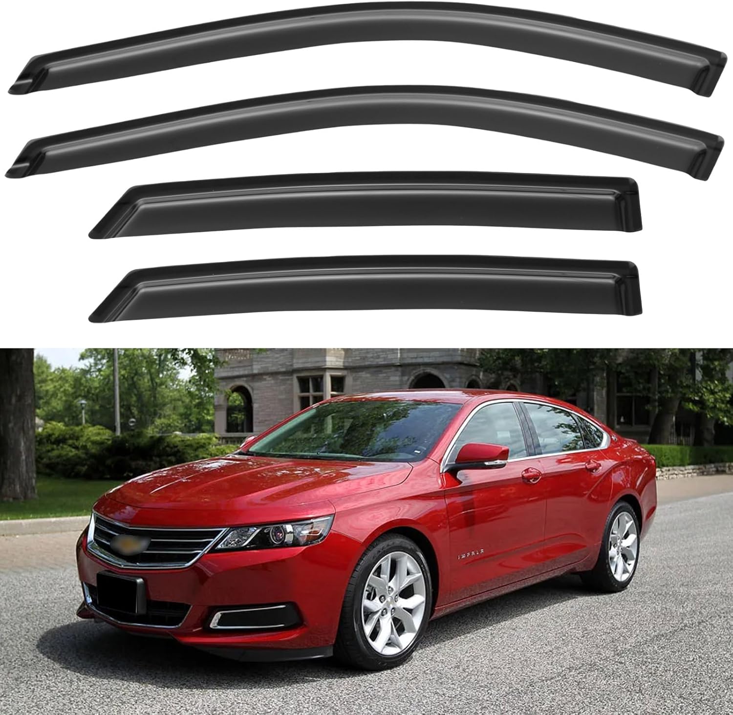 Window Visors Rain Guards for Chevy Tahoe/GMC Yukon 2000-2006, Out-Channel Window Vent Wind Deflectors Visors Shades for 2002-2006 Cadillac Escalade