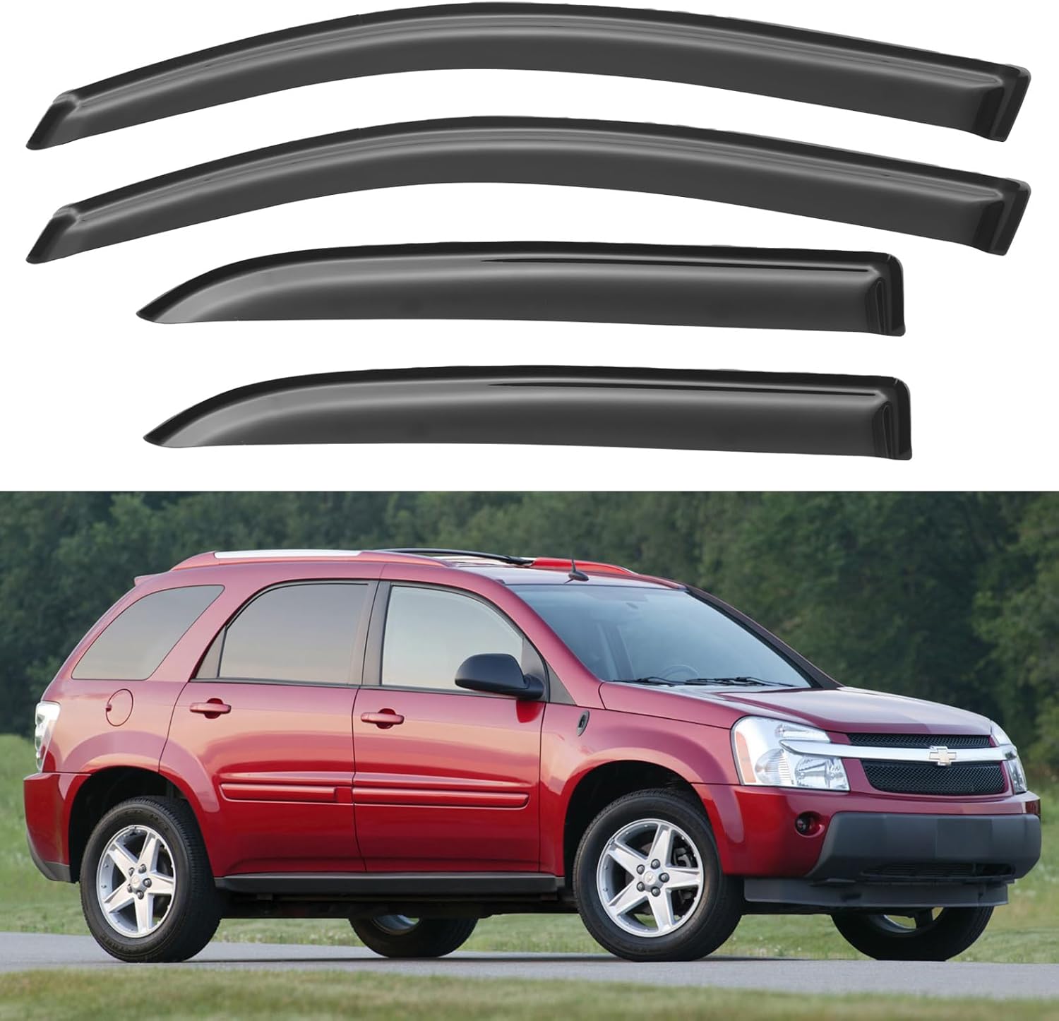 Window Visors Rain Guards for Chevy Tahoe/GMC Yukon 2000-2006, Out-Channel Window Vent Wind Deflectors Visors Shades for 2002-2006 Cadillac Escalade