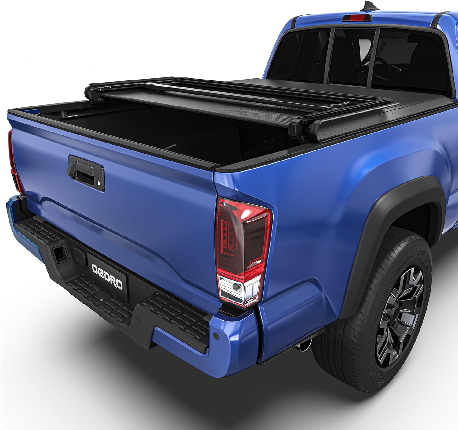Soft Roll Up Truck Bed Tonneau Cover Compatible with 2016-2023 Toyota Tacoma (Excl. Trail), 5ft Bed with Track Rail System