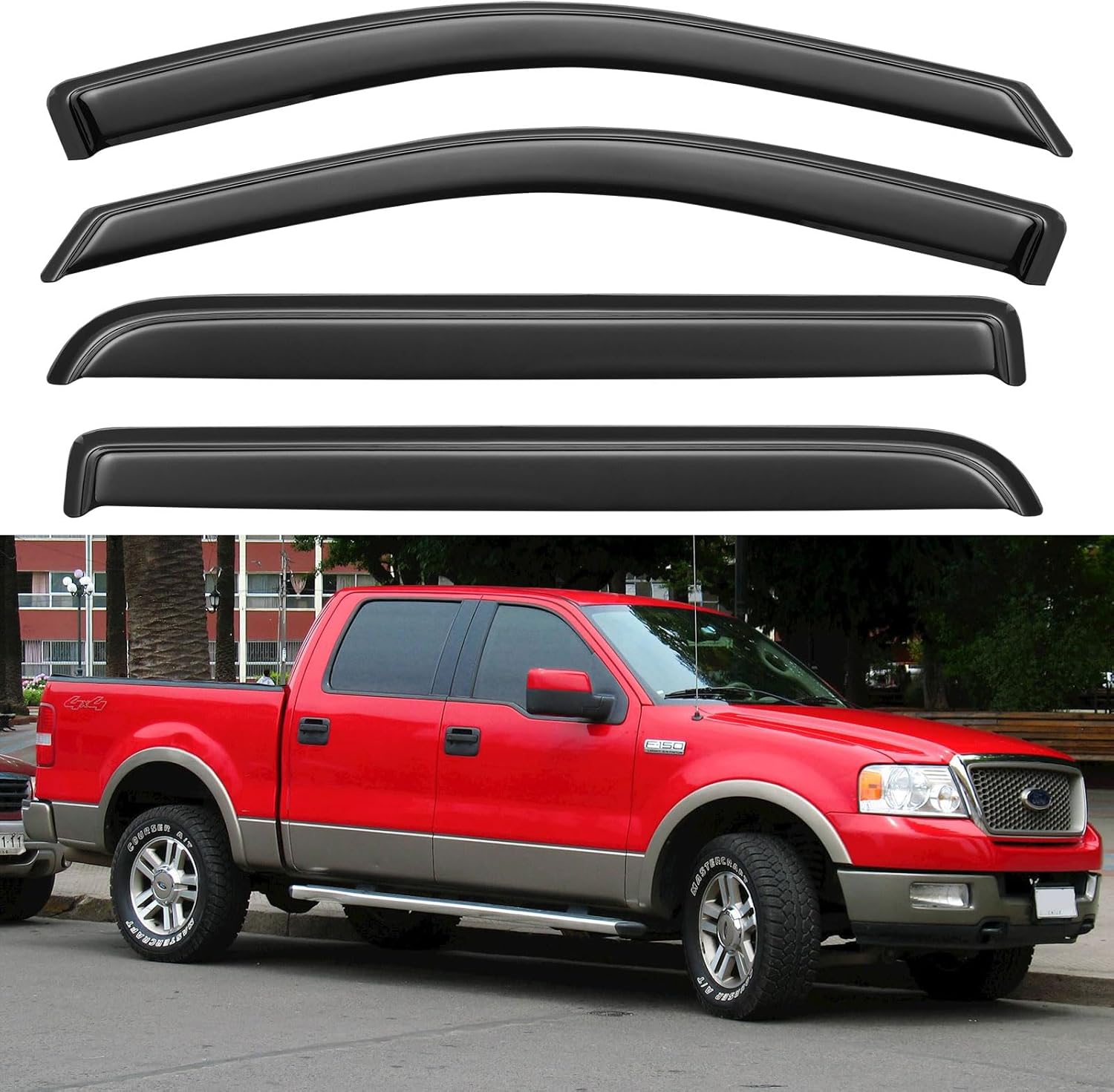 Window Visors Rain Guards for Chevy Tahoe/GMC Yukon 2000-2006, Out-Channel Window Vent Wind Deflectors Visors Shades for 2002-2006 Cadillac Escalade