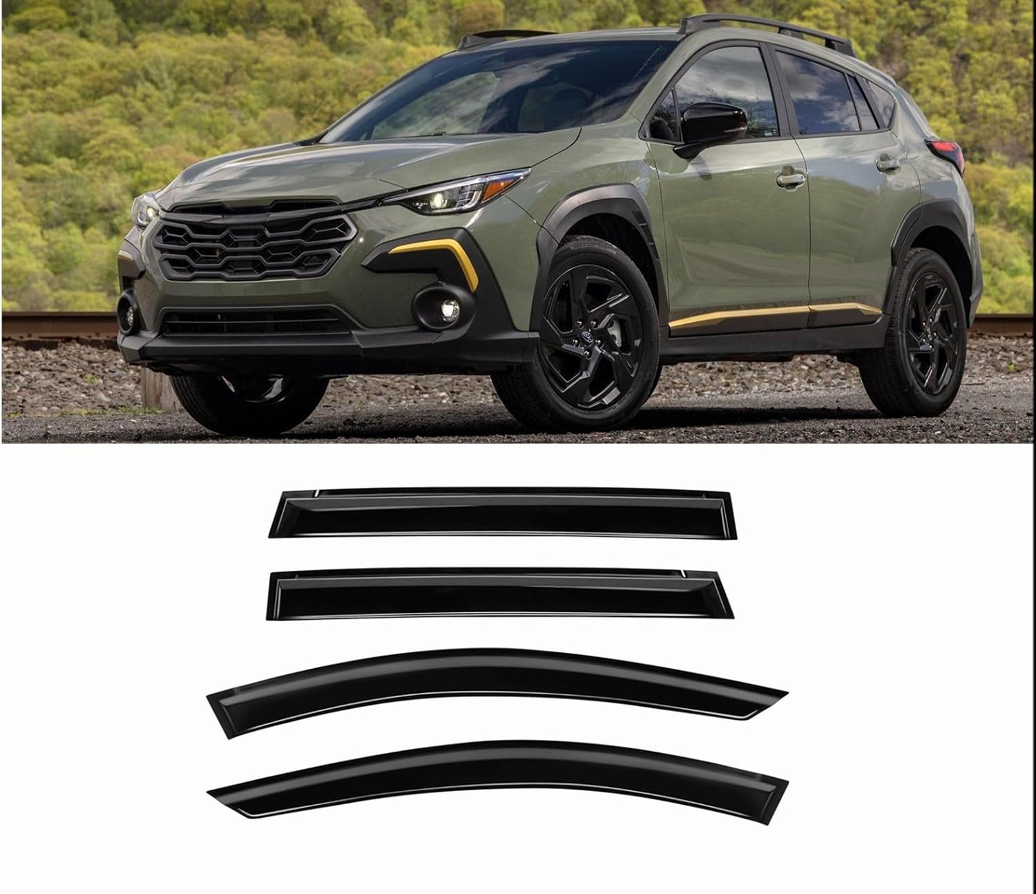 Tape-On Window Visors 4-Piece for 07-14 Chevy Tahoe/GMC Yukon Sun Rain Guard Shield Shade Smoke 94514