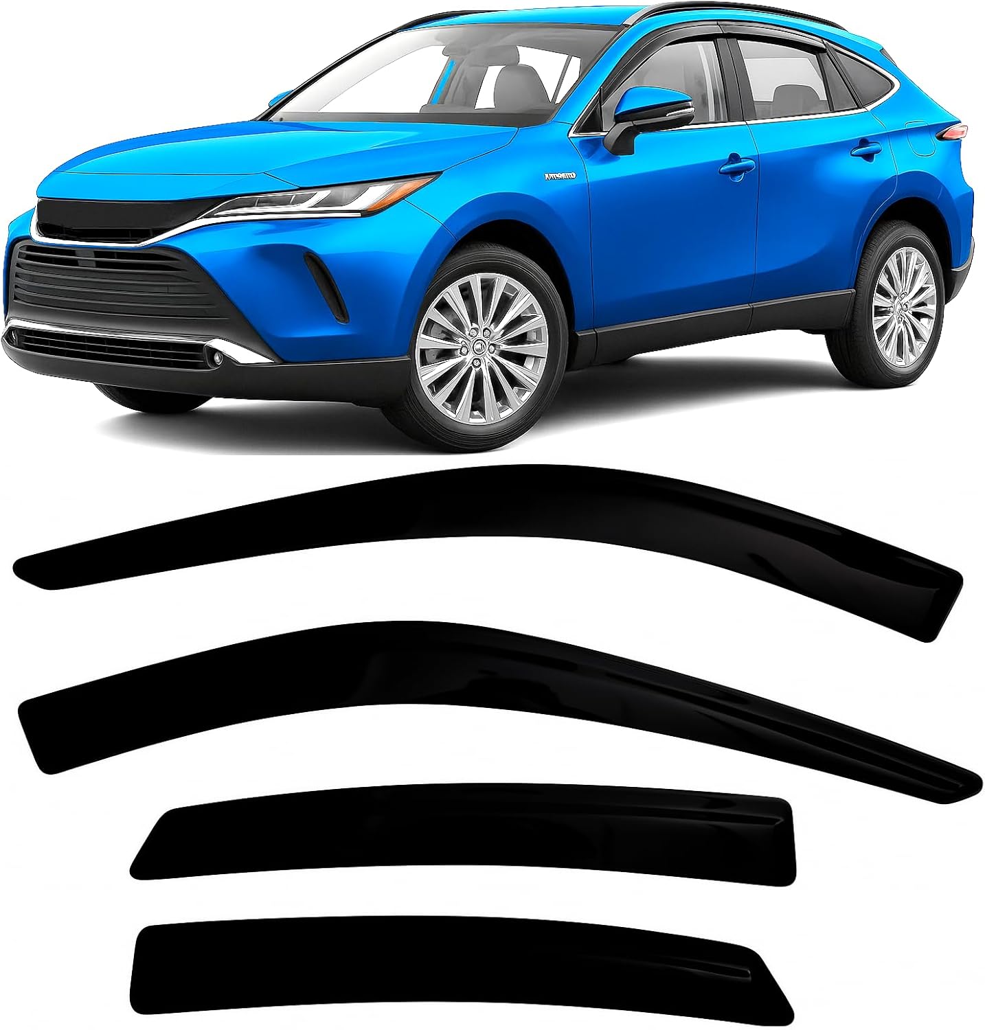 2019-2026 Tape-on Rain Guards for Toyota Corolla Hatchback Side Window Deflector Visors SE Nightshade XSE Durable Tinted Vent Shade 2020 2021 2022 2023 2024 2025