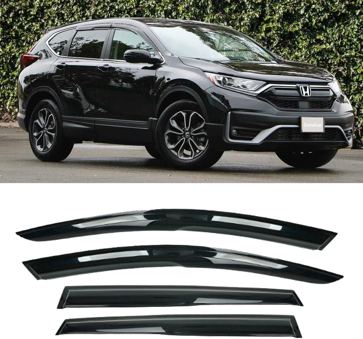 Tape On Side Window Deflectors Vent Window Visor for 2015-2018 Chevy Silverado & GMC Sierra 1500 2500HD 3500HD Double/Extended Cab Rain Guards Sun Shade 4PC-Set Truck Accessories