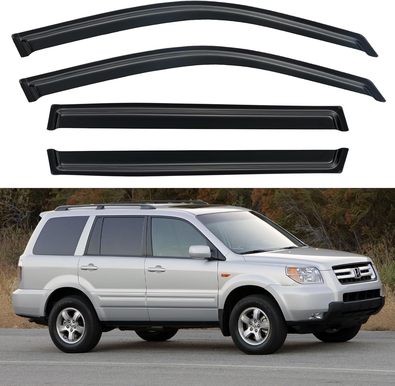 Window Visors Rain Guards for Chevy Tahoe/GMC Yukon 2000-2006, Out-Channel Window Vent Wind Deflectors Visors Shades for 2002-2006 Cadillac Escalade
