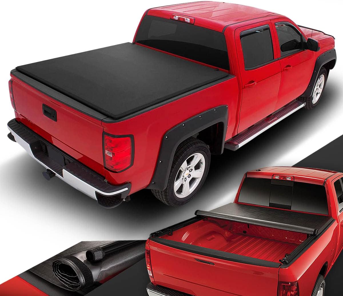 Truck Bed Soft Roll-Up Tonneau Cover Compatible with 19-25 Silverado Sierra 1500 5.75Ft Fleetside/Styleside Bed