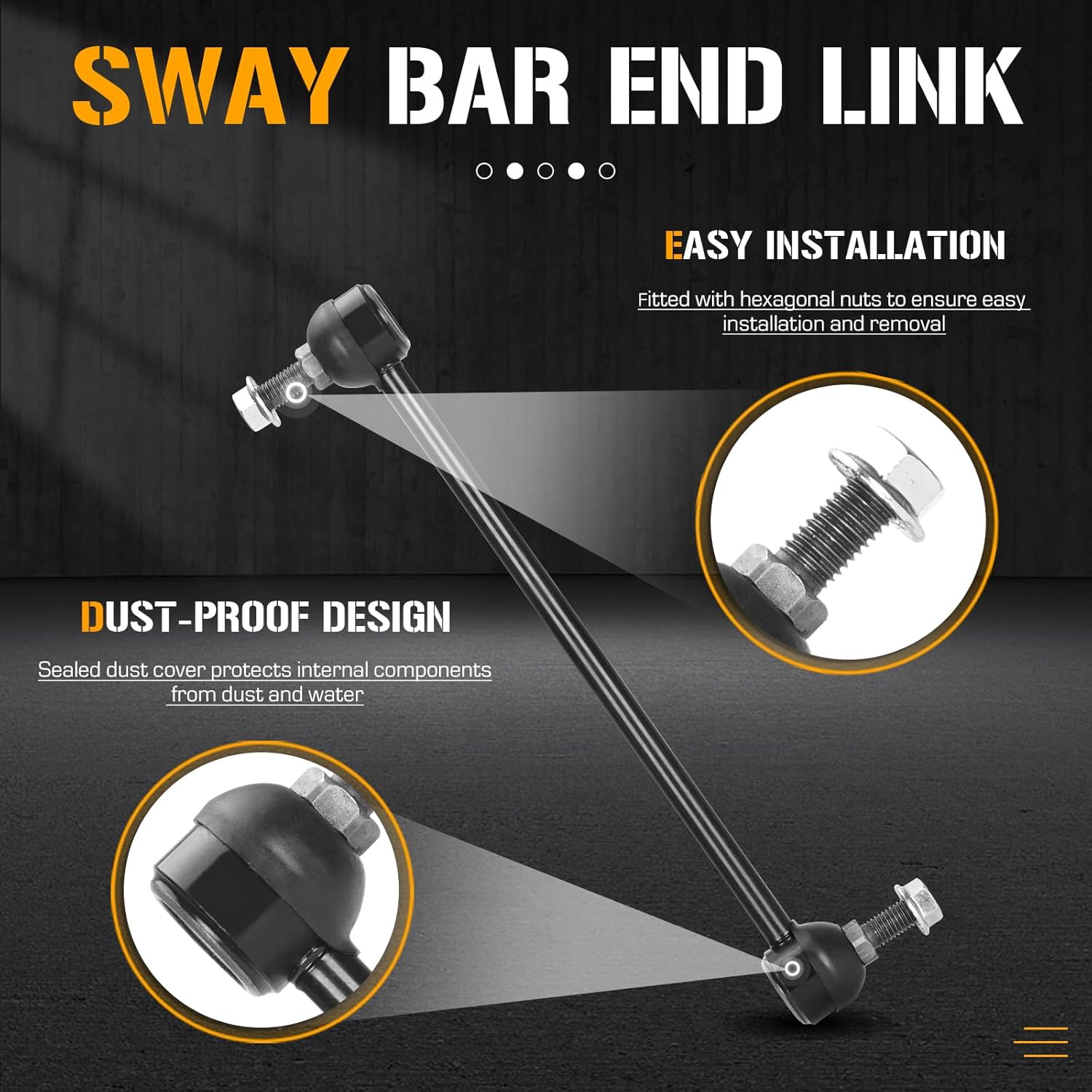 Front Struts Shock Absorber Sway Bar Links Kit Fit for Chrysler Town & Country 2008-2010, for Dodge Grand Caravan 2008-2010, Replace 171128L 171128R K7258 (4Pcs)