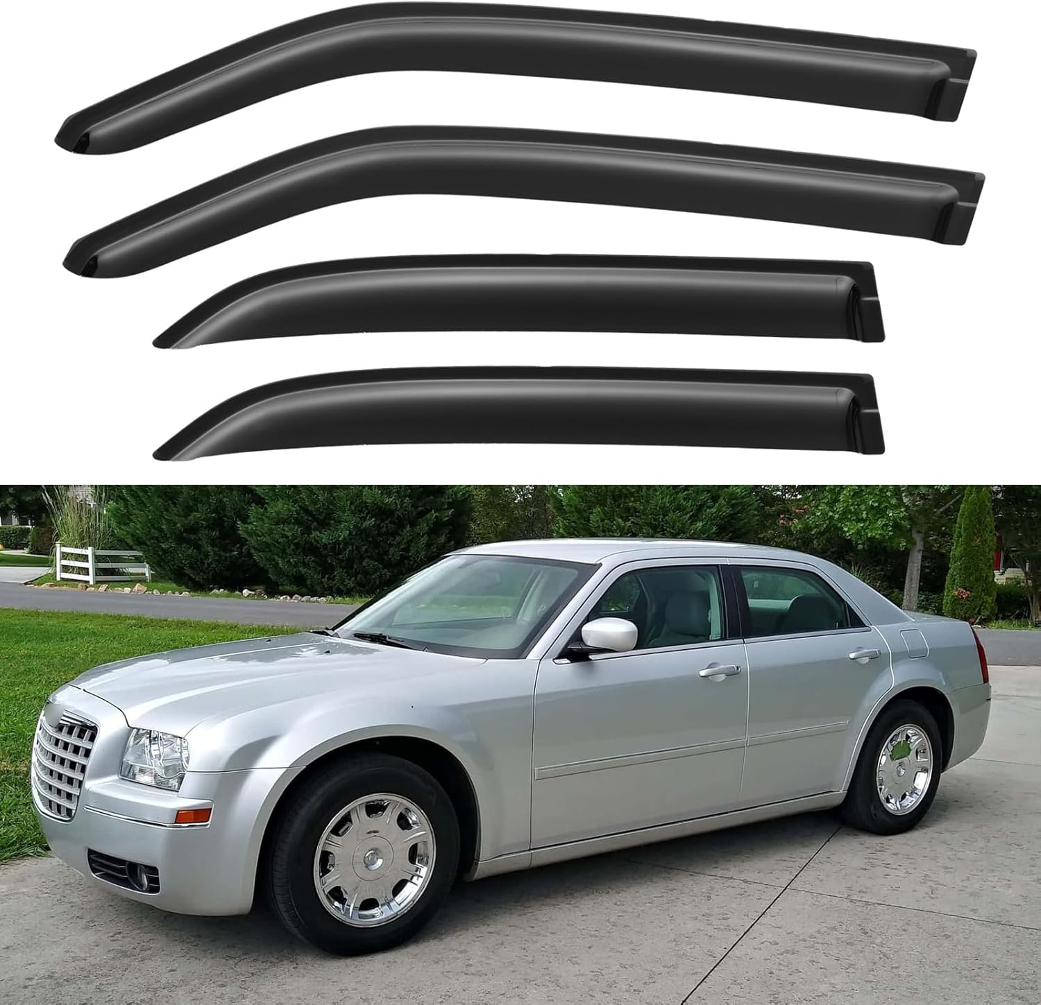 Window Visors Rain Guards for Chevy Tahoe/GMC Yukon 2000-2006, Out-Channel Window Vent Wind Deflectors Visors Shades for 2002-2006 Cadillac Escalade
