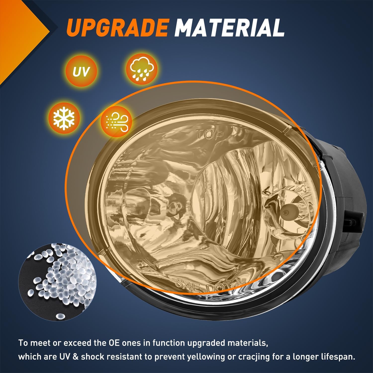 Fog Lights Assembly Compatible with 2001 2002 2003 2004 2005 2006 2007 Toyota Sequoia 2000-2006 Tundra(NOT fit steel front bumper models) w/9006 12V 51W Bulbs Clear Lens