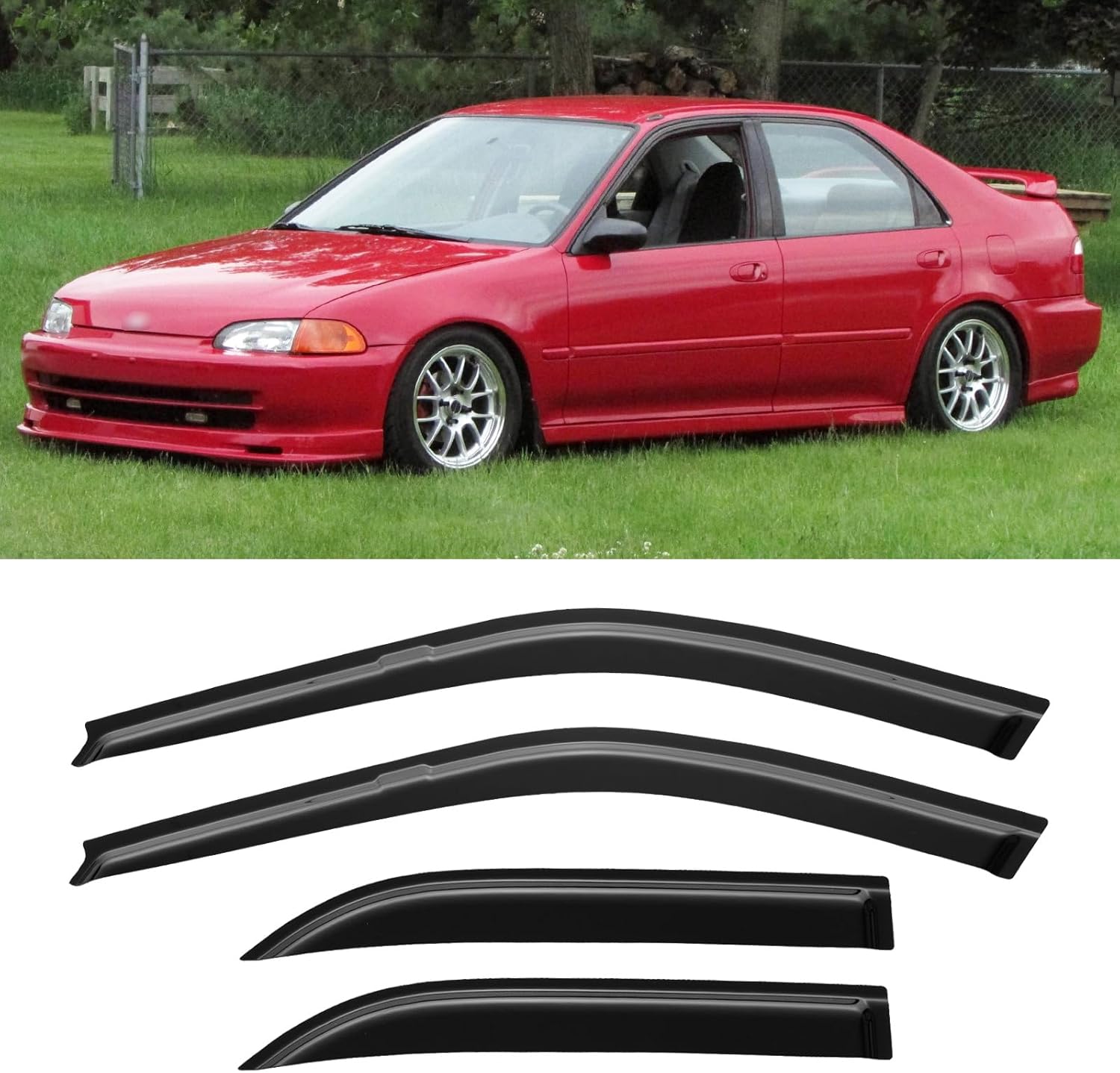 Window Visors Rain Guards for Chevy Tahoe/GMC Yukon 2000-2006, Out-Channel Window Vent Wind Deflectors Visors Shades for 2002-2006 Cadillac Escalade