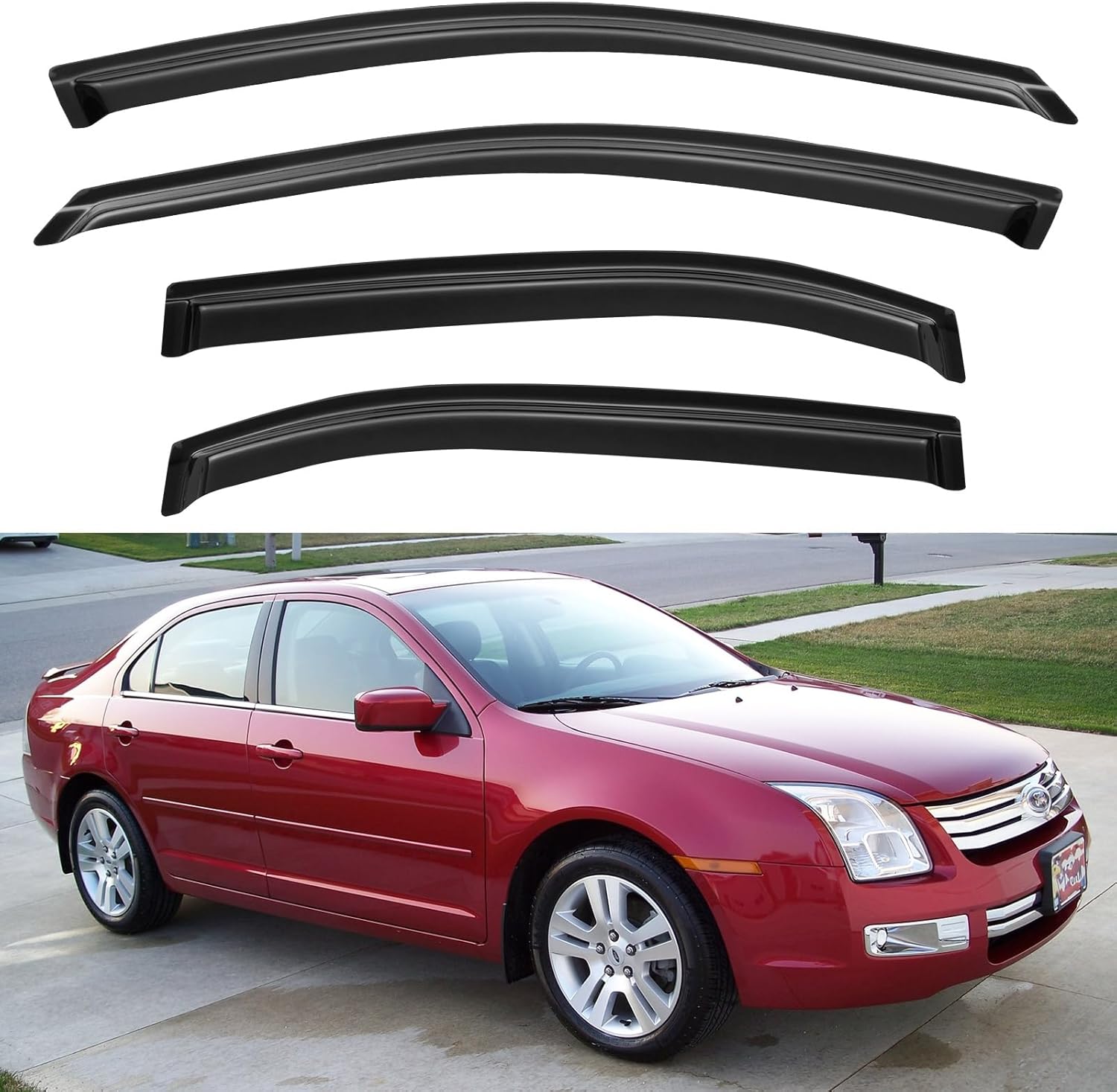Window Visors Rain Guards for Chevy Tahoe/GMC Yukon 2000-2006, Out-Channel Window Vent Wind Deflectors Visors Shades for 2002-2006 Cadillac Escalade