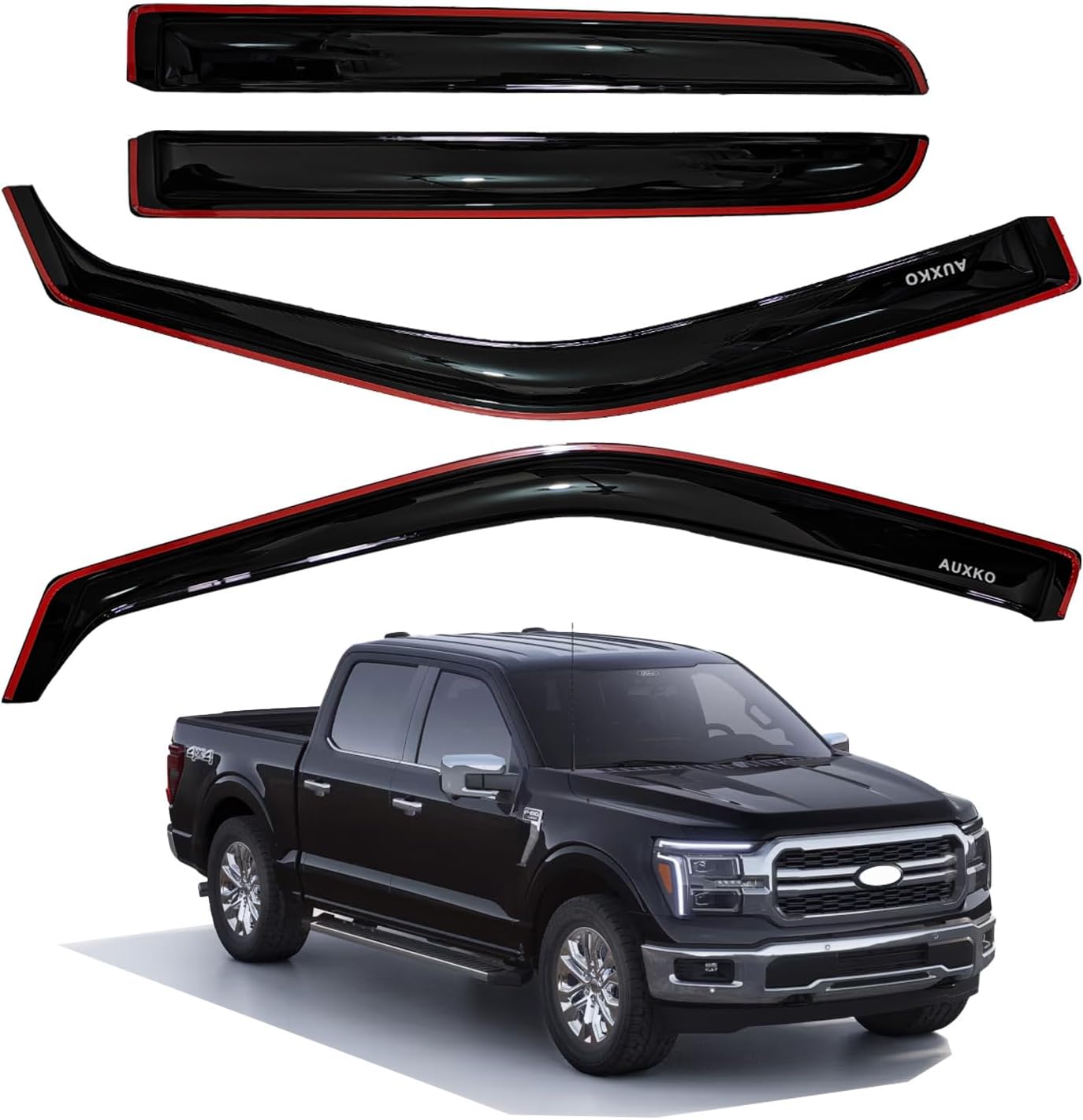 Rain Guards for 2024-2026 Toyota Tacoma Double Cab, Easy-to-Install Rain Guards for Car Window - Out-Channel Vent Visors Accessories for Truck, Side Window Wind Deflectors & Visors