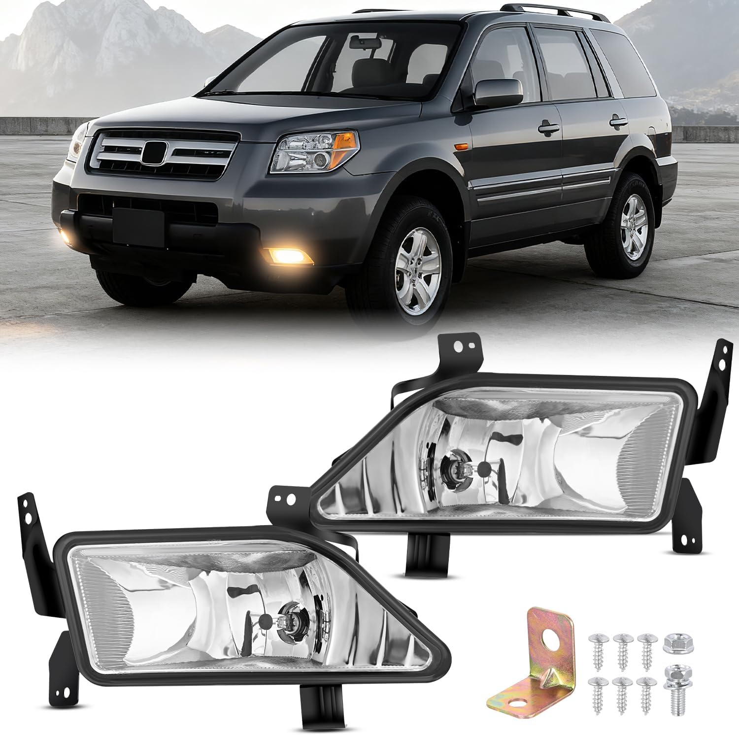 Fog Lights Assembly Compatible with 2013 2014 2015 2016 2017 2018 2019 2020 Honda City CRV CRZ Civic Crosstour Ram Promaster Jeep Cherokee Compass Acura TSX ILX RDX Chrysler