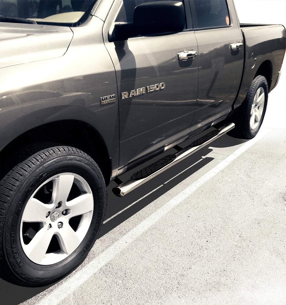 4" Nerf Bars Compatible with 2009-2018 Dodge Ram 1500; 2010-2025 2500 3500; 2019-2024 Classic | Crew Cab | WB2D41127 | Side Step Rails Running Boards