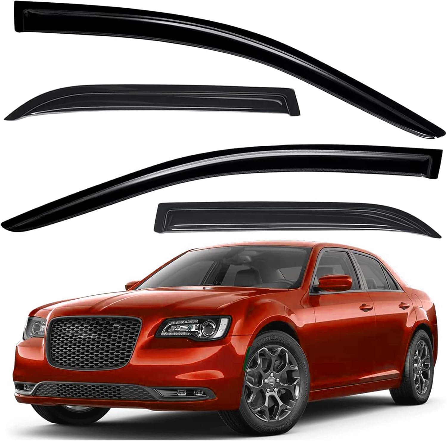 Tape-On Window Visors 4-Piece for 07-14 Chevy Tahoe/GMC Yukon Sun Rain Guard Shield Shade Smoke 94514