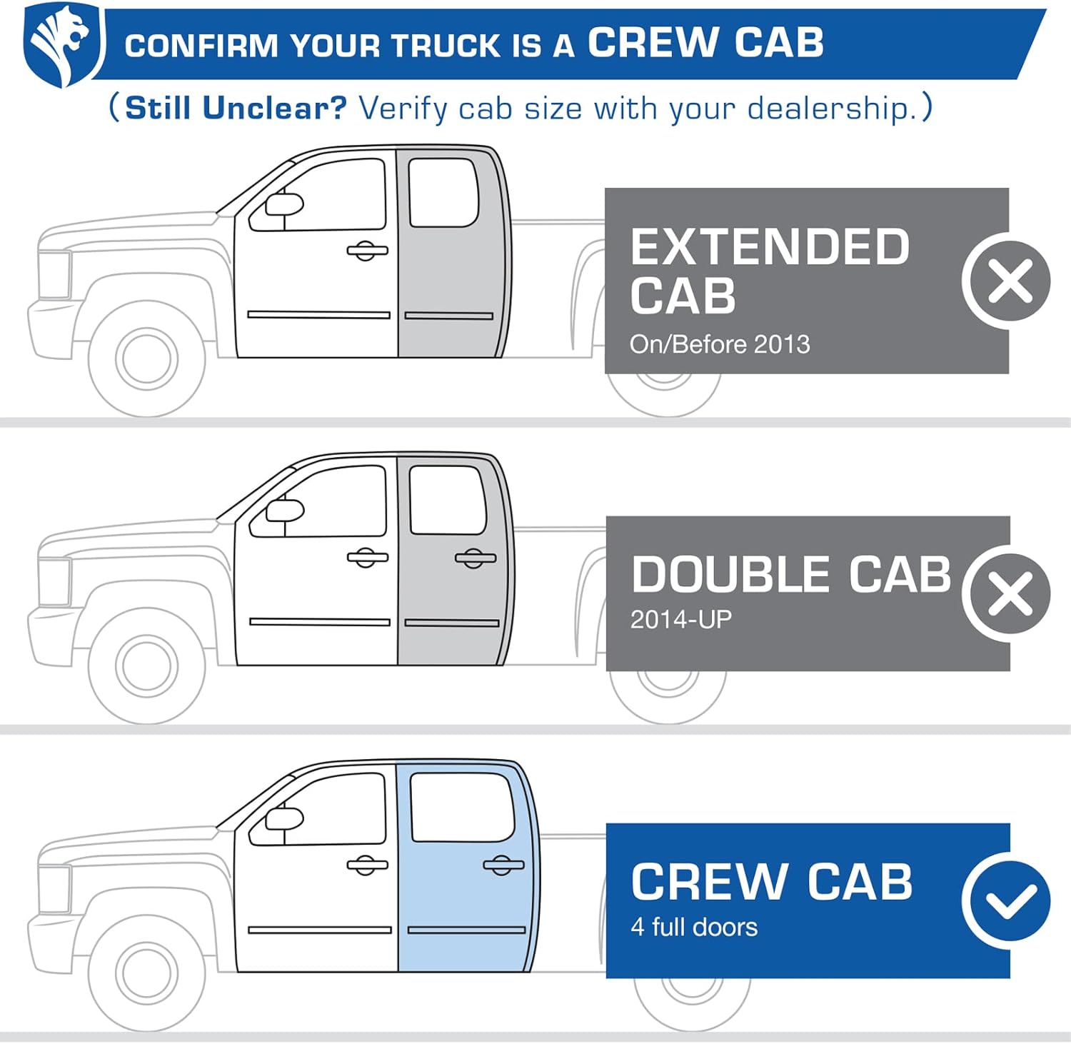 Auto 3.5" Rider Running Boards Compatible with 2007-2018 Chevy Silverado GMC Sierra 1500; 2007-2019 2500 3500HD; 2019 LD/Limited | Crew Cab | TG-SS2C35017 | Side Step Rail Nerf Bars