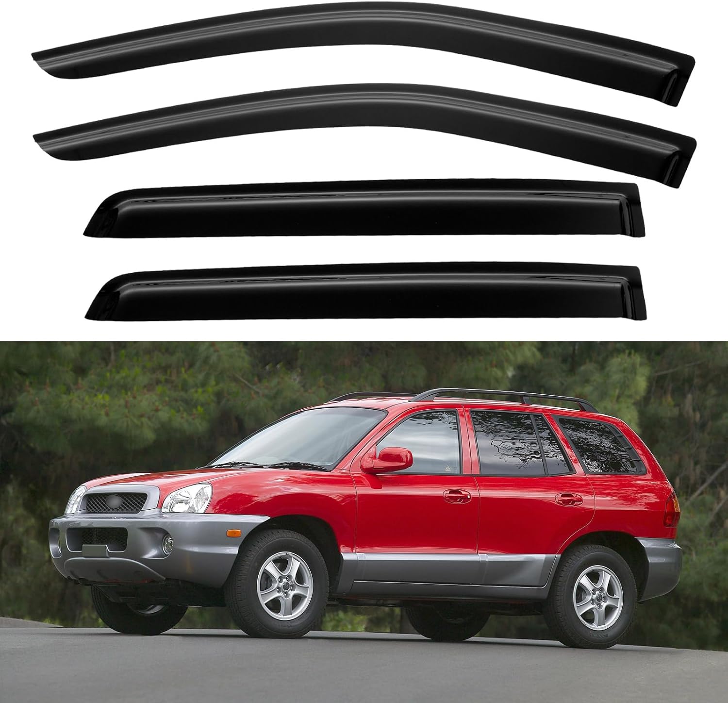 Window Visors Rain Guards for Chevy Tahoe/GMC Yukon 2000-2006, Out-Channel Window Vent Wind Deflectors Visors Shades for 2002-2006 Cadillac Escalade