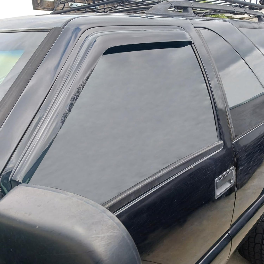 Window Visor Compatible With 1994-2005 Chevy S10 GMC Jimmy Sonoma Isuzu Hombre, Slim Style Dark Smoke Tint Acrylic Shade Rain Sun Guard Wind Vent Air Deflector by IKON MOTORSPORTS, 1995 1996 1997 1998