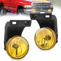 Fog Lights Assembly Compatible with 1994 1995 1996 1997 1998 1999 2000 2001 Dodge Ram 1500 2500 3500 2002 RAM 2500 3500 Pick Up Truck Clear w/881 12V Halogen Bulbs