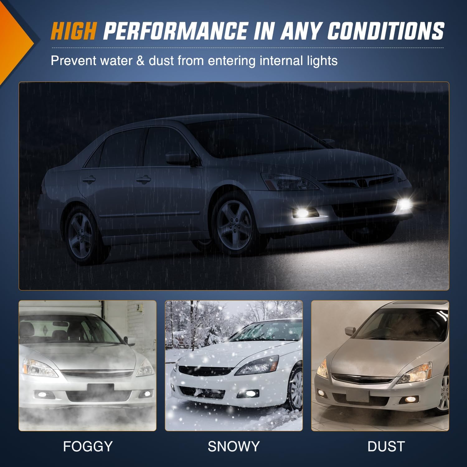 Fog Lights Assembly Compatible with 2006 2007 Honda Accord Sedan 4 Door w/H11 12V 55W Bulbs Clear Lens Driver and Passenger Side