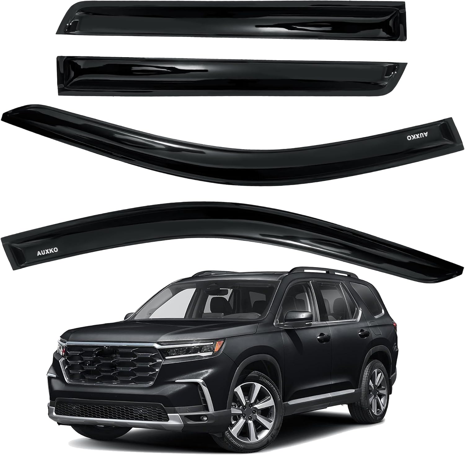 Rain Guards for 2024-2026 Toyota Tacoma Double Cab, Easy-to-Install Rain Guards for Car Window - Out-Channel Vent Visors Accessories for Truck, Side Window Wind Deflectors & Visors