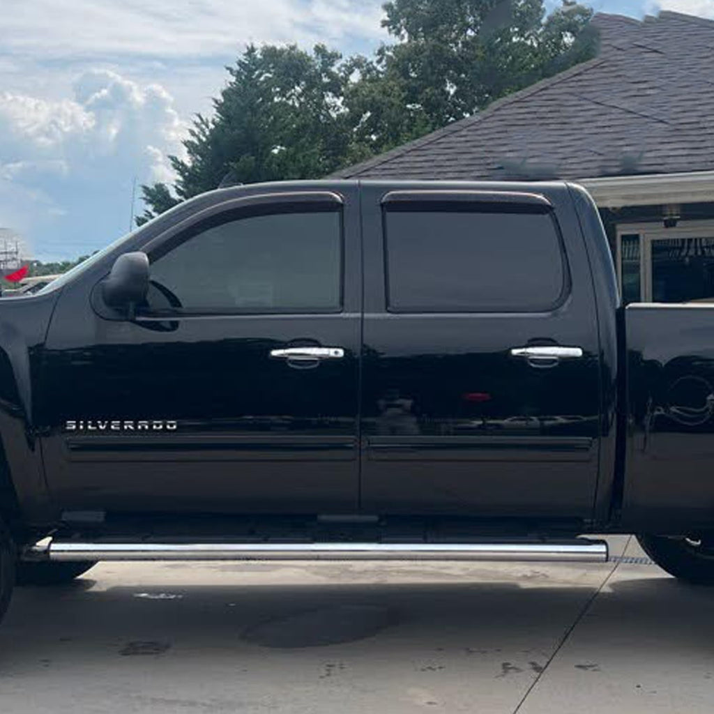 94515 Side Window Visor Rain Guards for 07-14 Chevy Silverado 1500 & GMC Sierra 1500 2500HD 3500HD Crew Cab/Avalanche/Suburban/Yukon XL Wind Deflectors Windnow Shade Vent Sun Visors 4PCS